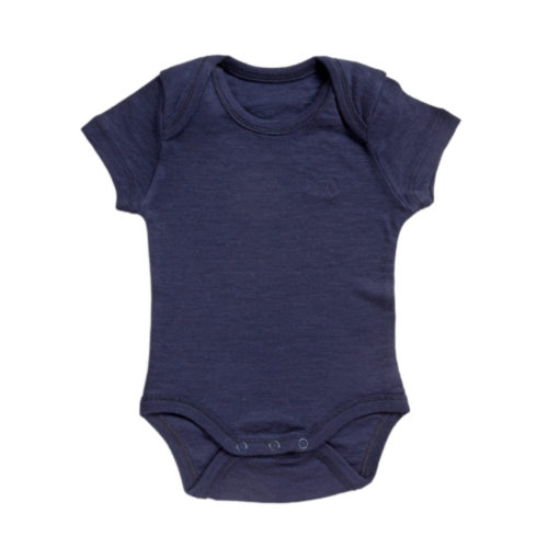 Merino Baby Merino Short Sleeve Bodysuit - Navy
