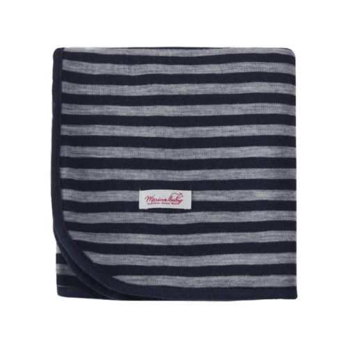 Merino Baby Merino Wrap - Navy Stripe