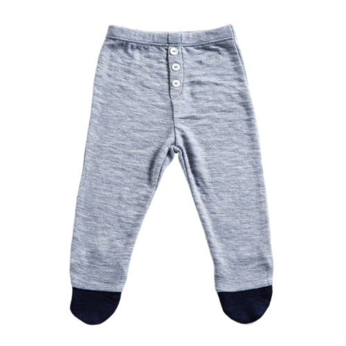 Merino Baby Merino Pant With Feet - Grey