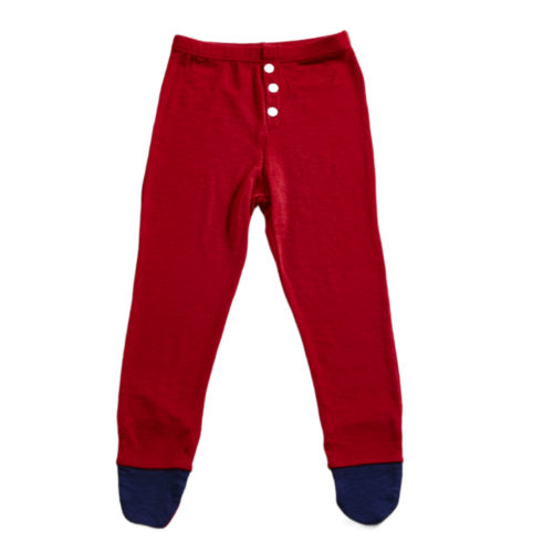 Merino Baby Merino Pant With Feet - Red