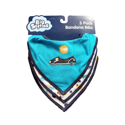 Big Softies 3 Pack Bandana Bibs - Car