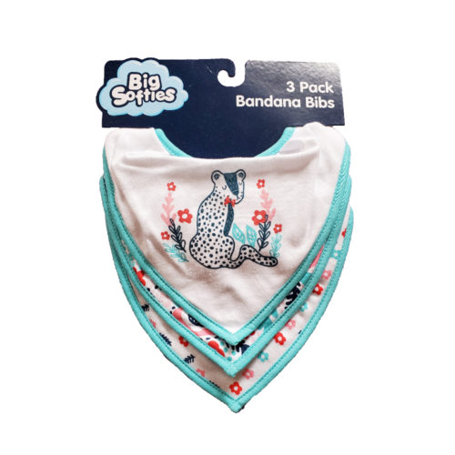 Big Softies 3 Pack Bandana Bibs - Leopard