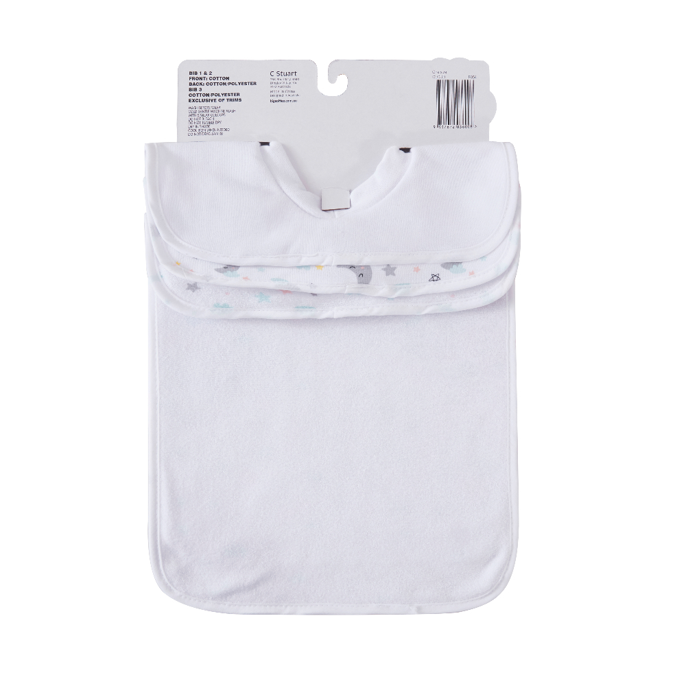 Big Softies 3 Pack Popover Bibs - Cloud - Image 5