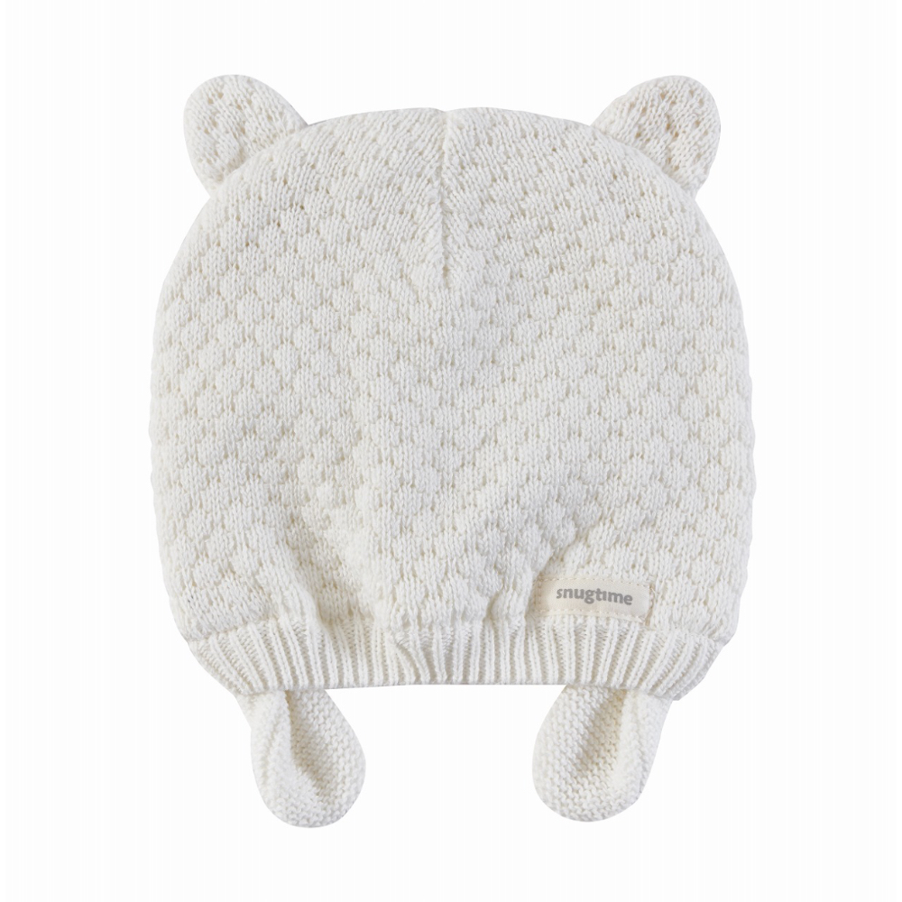 Snugtime Fancy Knit Earmuff Beanie - Cream - Image 2