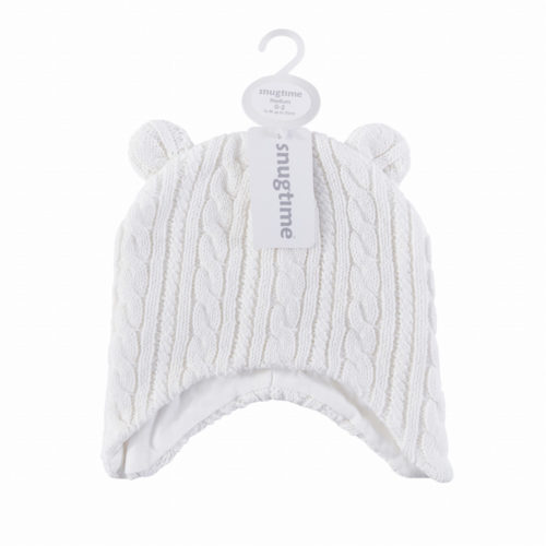 Snugtime Cable Earmuff Beanie - Cream