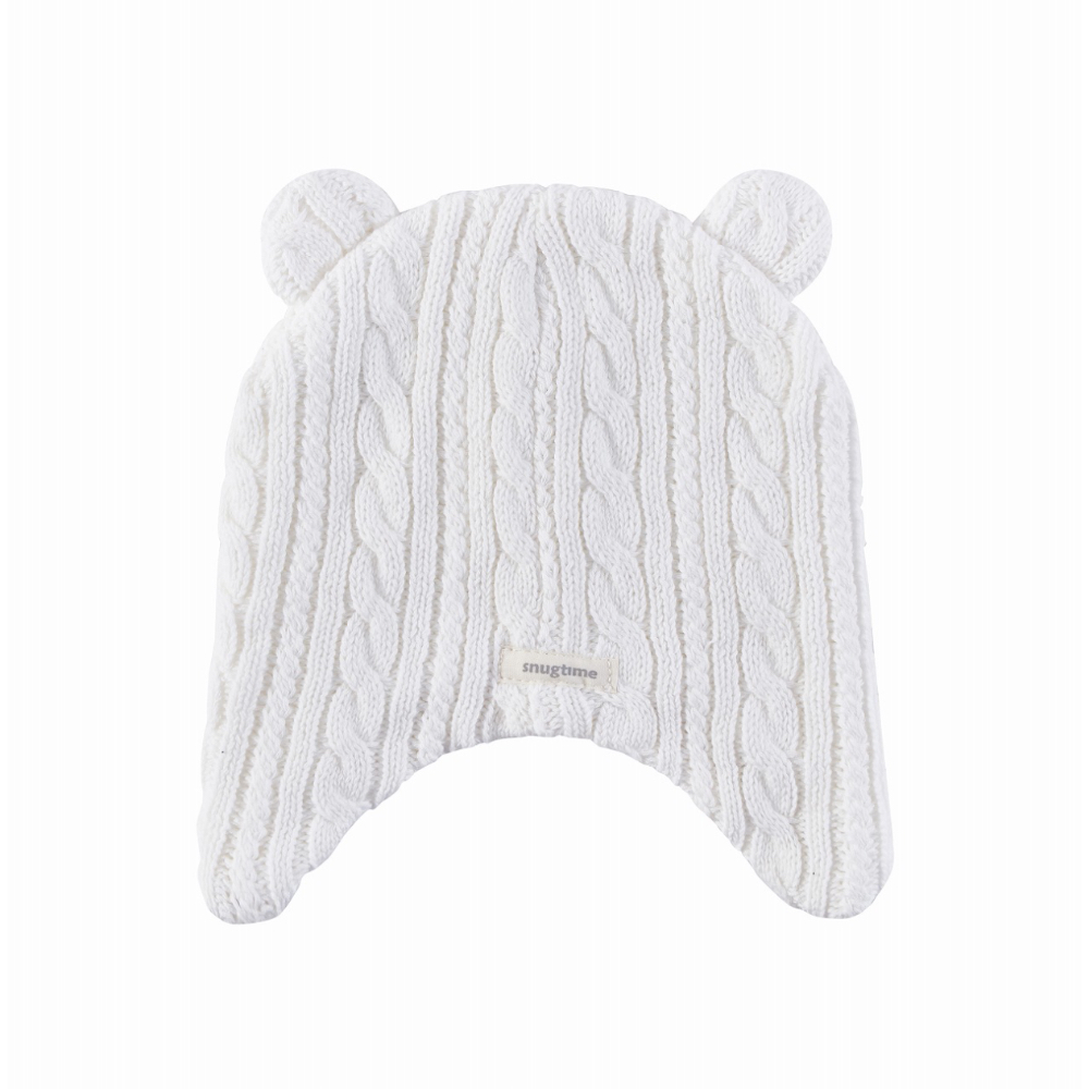 Snugtime Cable Earmuff Beanie - Cream - Image 3