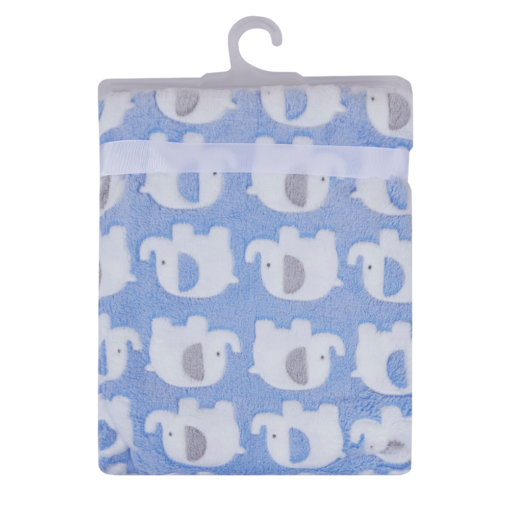 Big Softies Coral Fleece Blanket - Blue Elephant - Image 2