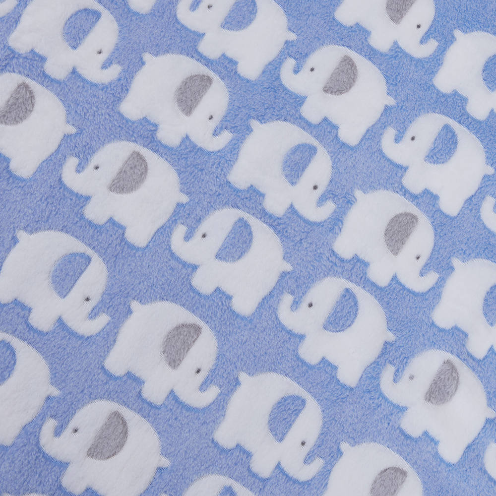 Big Softies Coral Fleece Blanket - Blue Elephant - Image 3