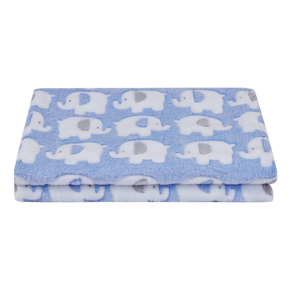 Big Softies Coral Fleece Blanket - Blue Elephant - Image 5
