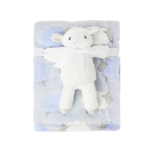 Snugtime Coral Fleece Blanket With Toy - Blue