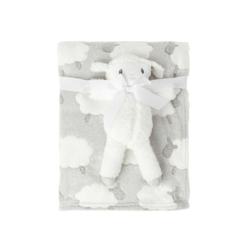 Snugtime Coral Fleece Blanket With Toy - Grey