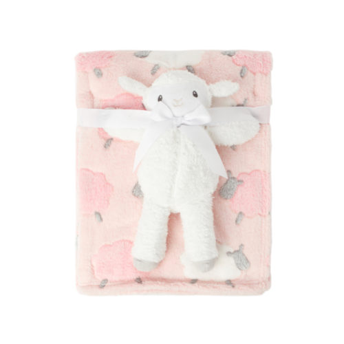 Snugtime Coral Fleece Blanket With Toy - Pink
