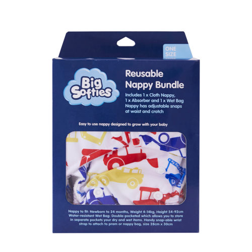 Big Softies Reusable Nappy & Wet Bag Bundle - Machines