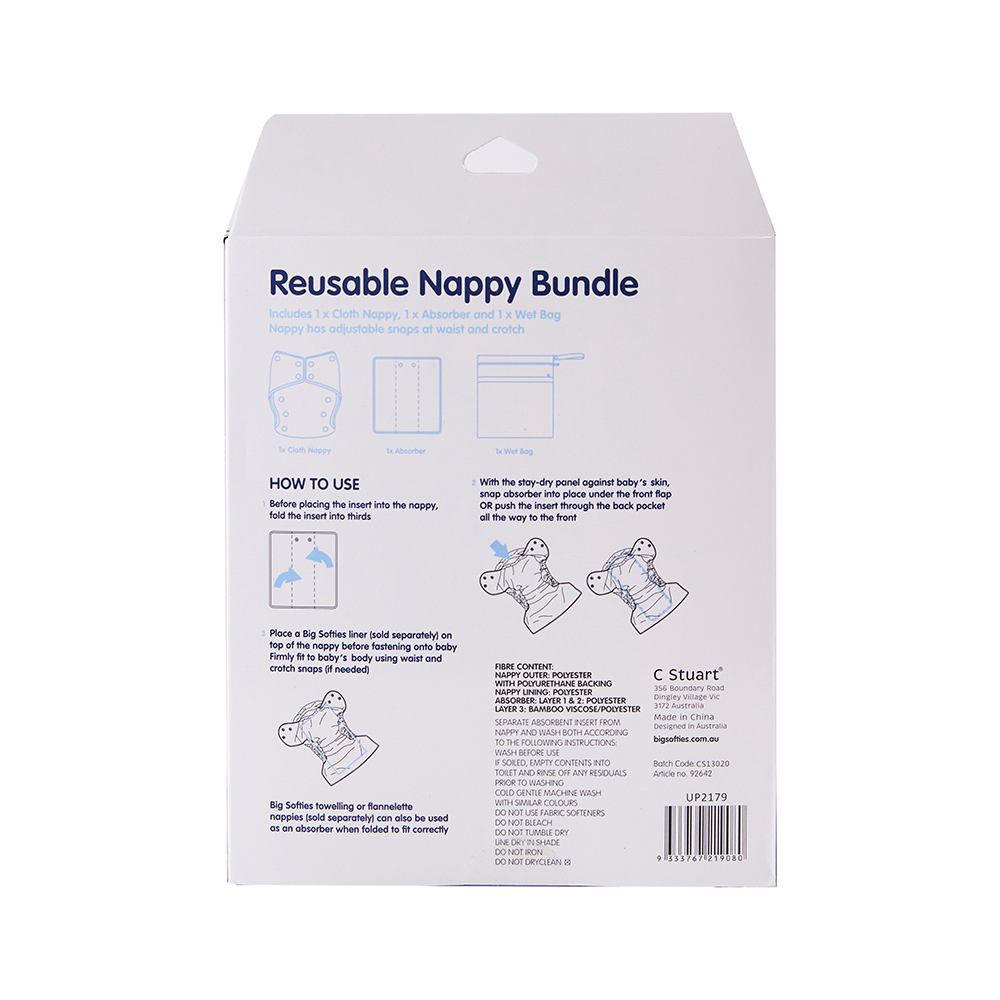 Big Softies Reusable Nappy & Wet Bag Bundle - Blossom - Image 7