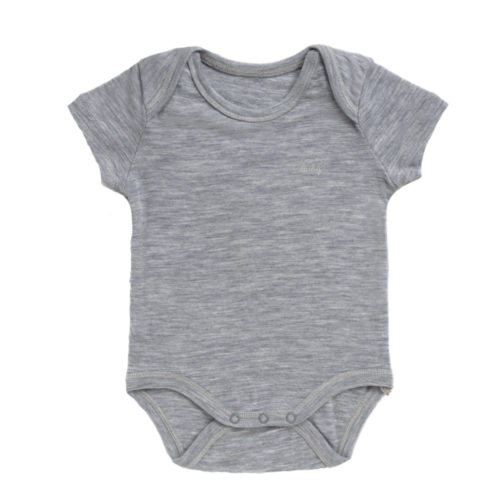 Merino Baby Merino Short Sleeve Bodysuit - Grey