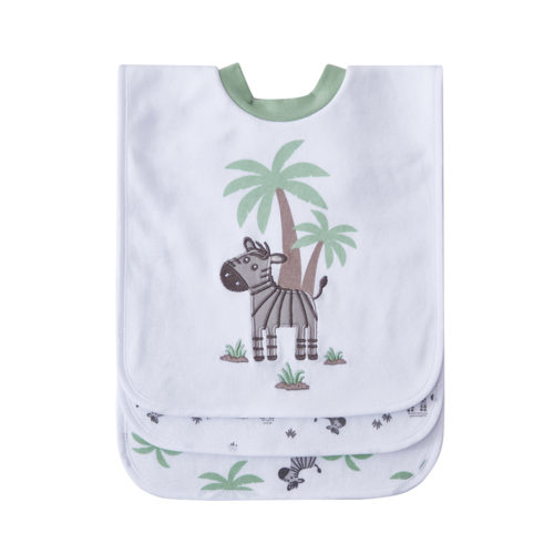 Snugtime 3 Pack Popover Bibs - Zebra