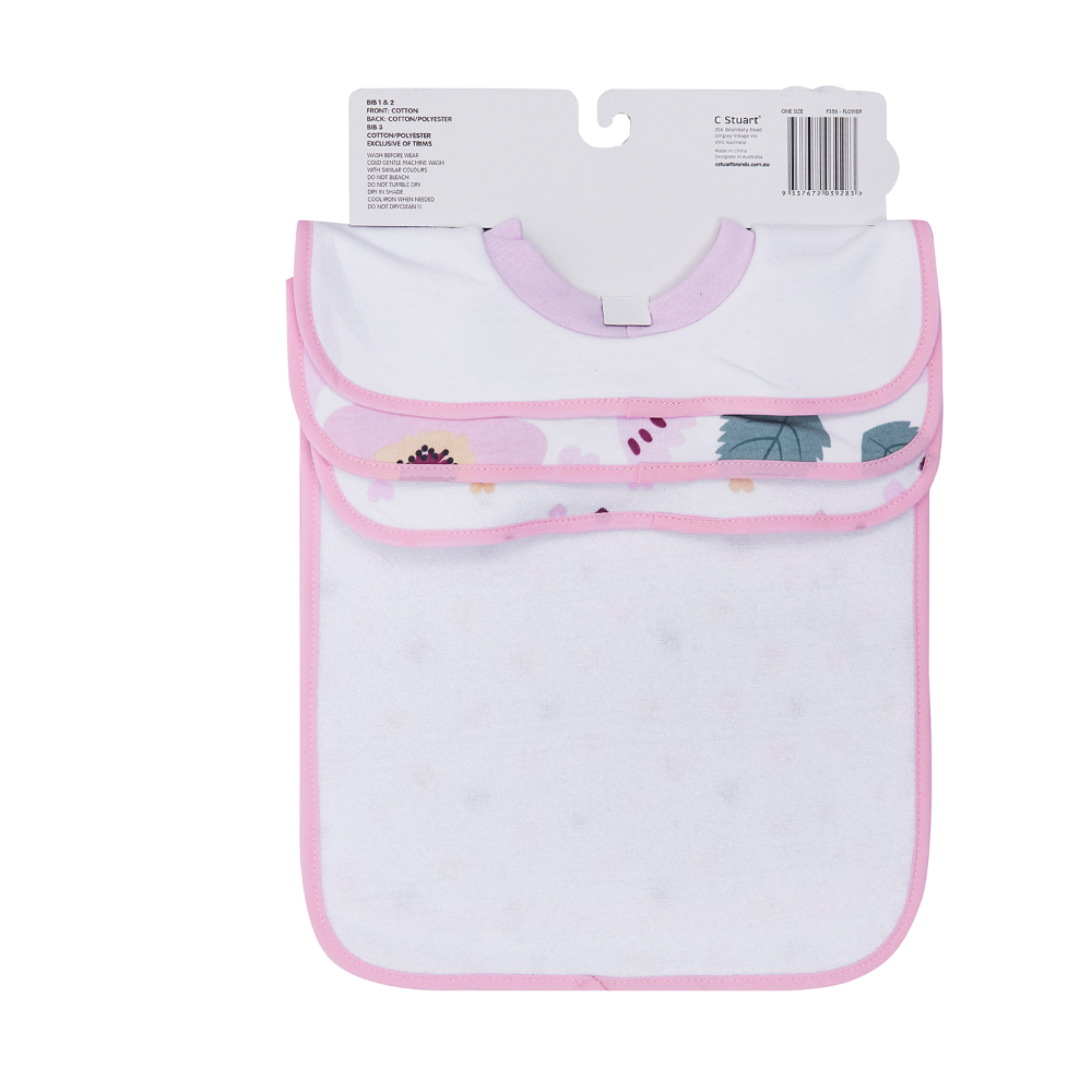 Big Softies 3 Pack Popover Bibs - Flower - Image 5
