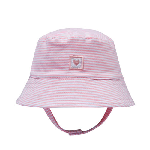 Snugtime Jersey Bucket Hat-Pink Stripe