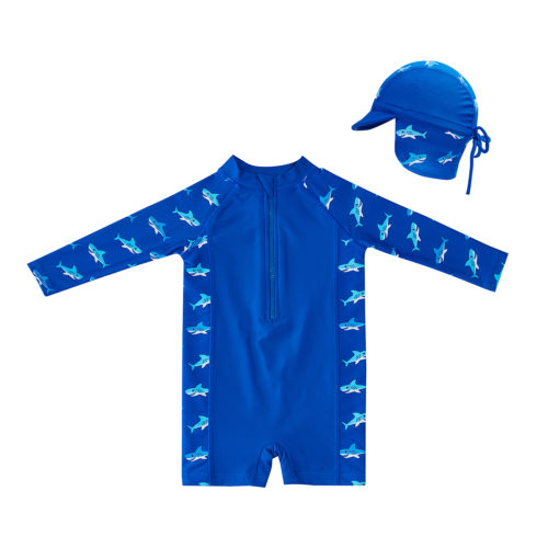 Big Softies 2pc Swimsuit & Hat-Shark