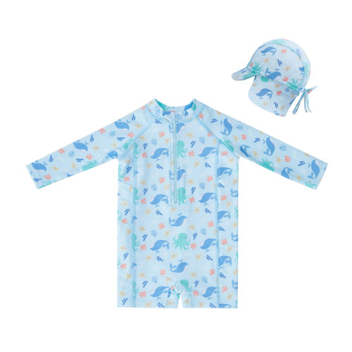 Big Softies 2pc Swimsuit & Hat-Whale