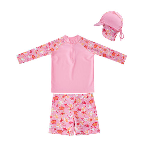 Big Softies 3 PC Long Sleeve Rashie, Shorts & Hat-Starfish