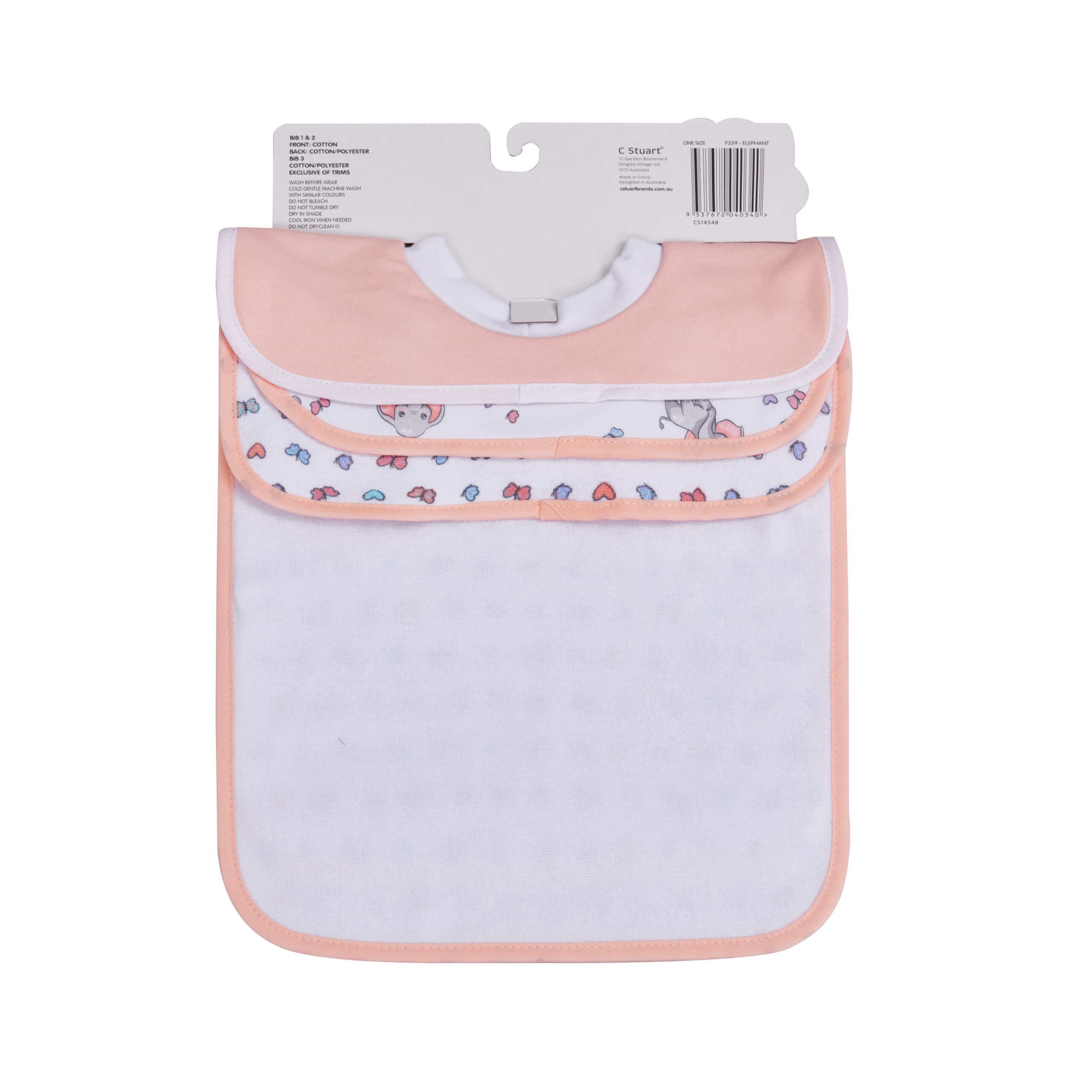 Big Softies 3 Pack Popover Bibs - Elephant - Image 5