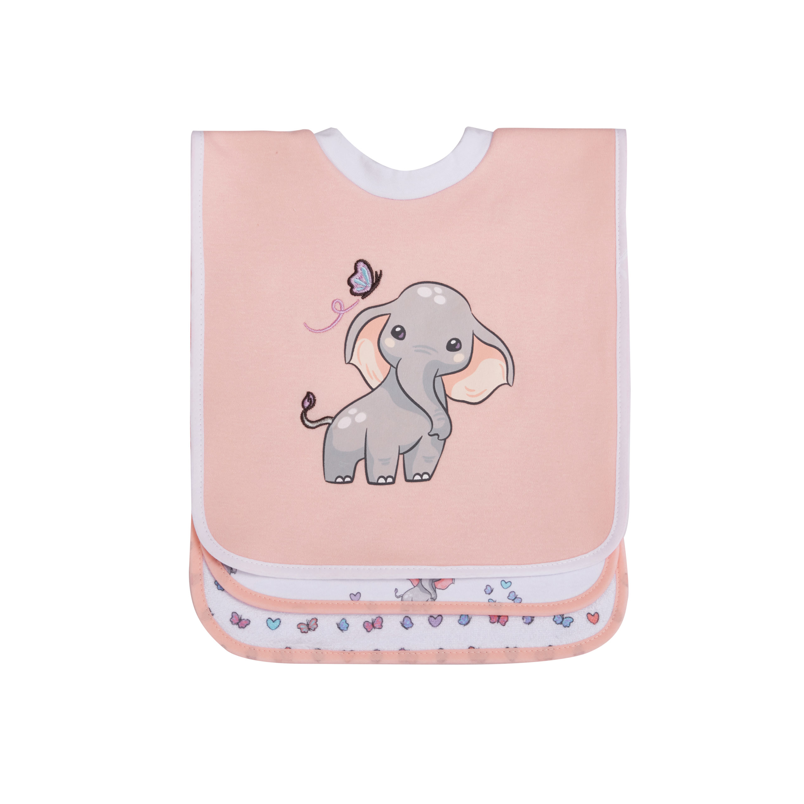 Big Softies 3 Pack Popover Bibs - Elephant - Image 6