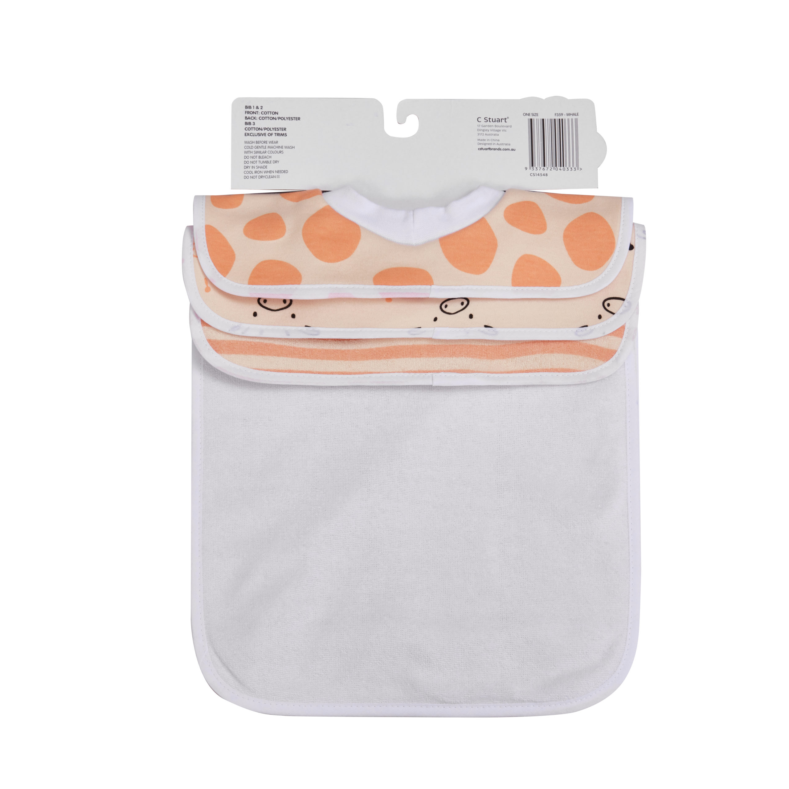 Big Softies 3 Pack Popover Bibs - Giraffe - Image 2