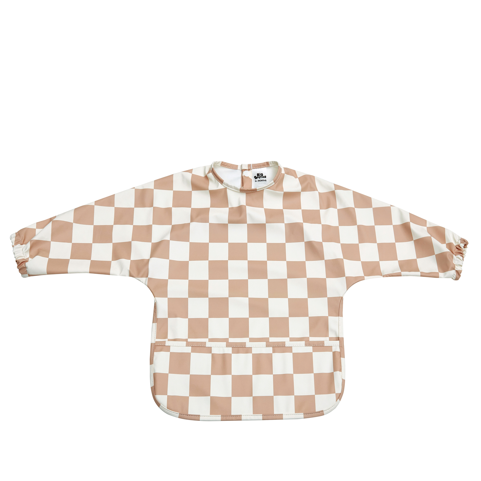 Big Softies Recylced Long Sleeve Bib- Brown Check - Image 3