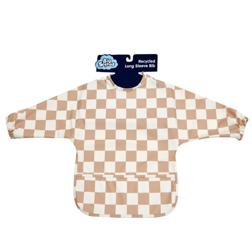 Big Softies Recylced Long Sleeve Bib- Brown Check