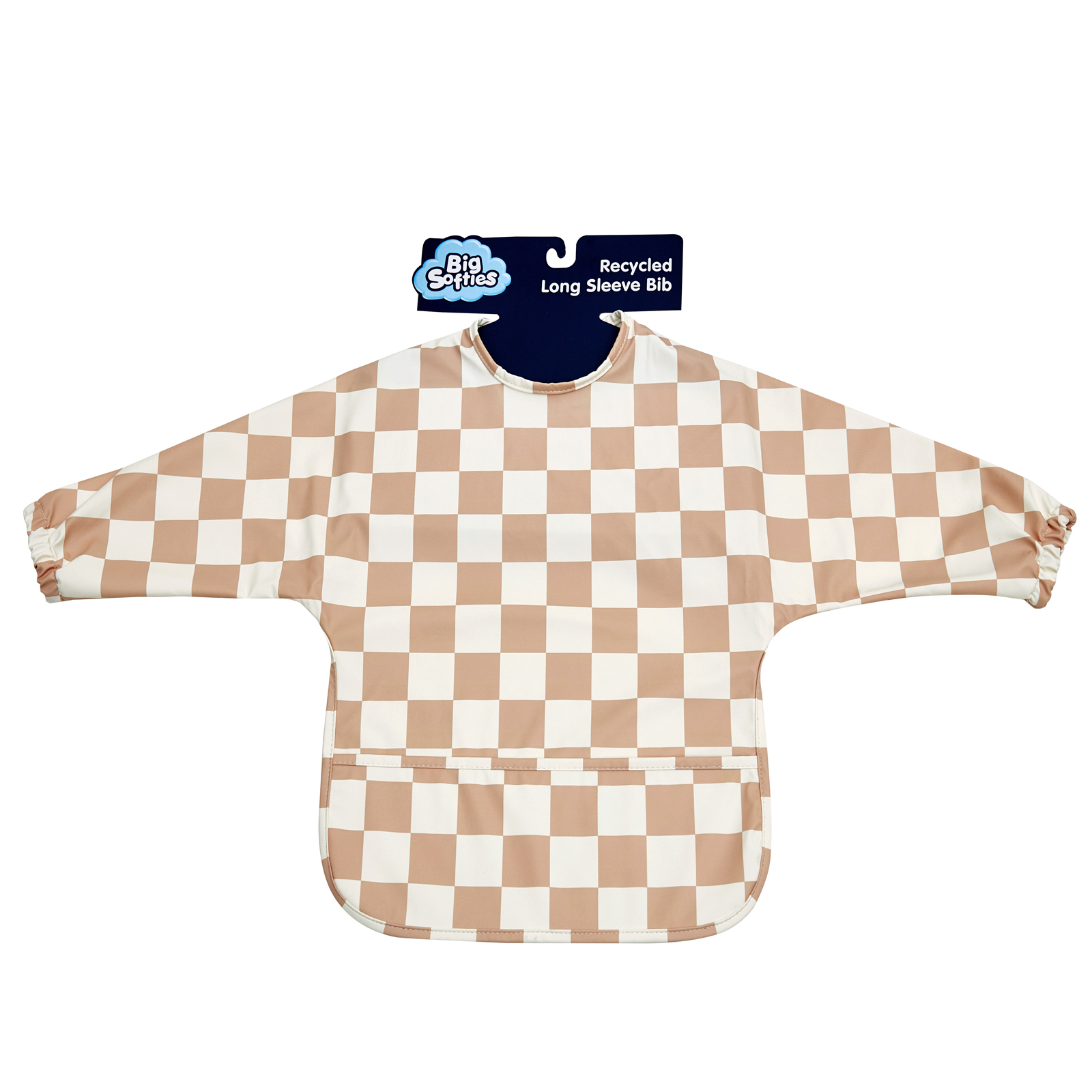 Big Softies Recylced Long Sleeve Bib- Brown Check