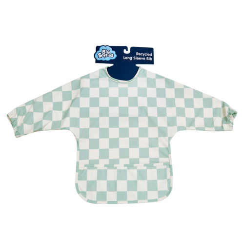 Big Softies Recylced Long Sleeve Bib- Sage Check