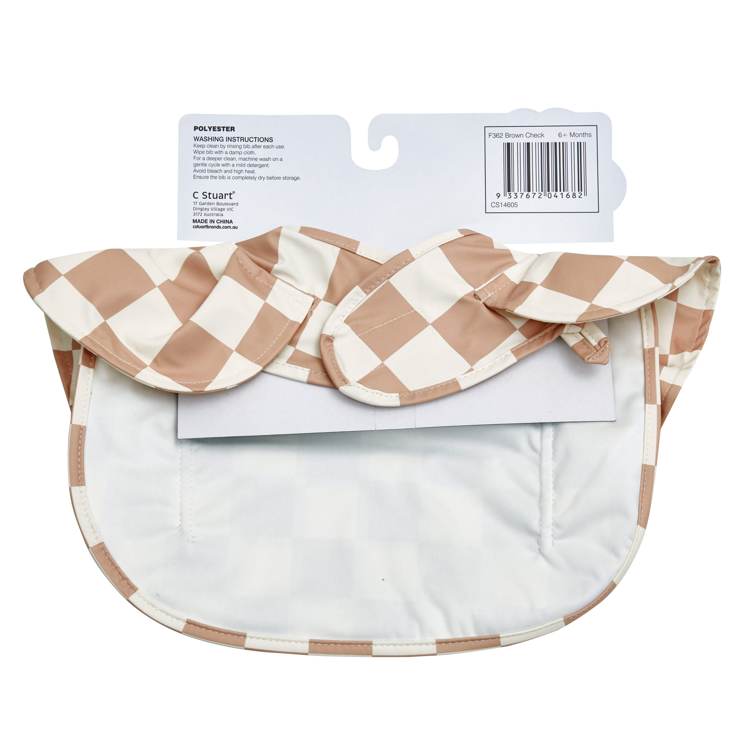 Big Softies Recycled Frill Bibs-Brown Check - Image 2