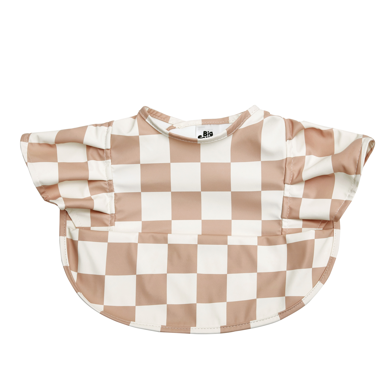 Big Softies Recycled Frill Bibs-Brown Check - Image 3