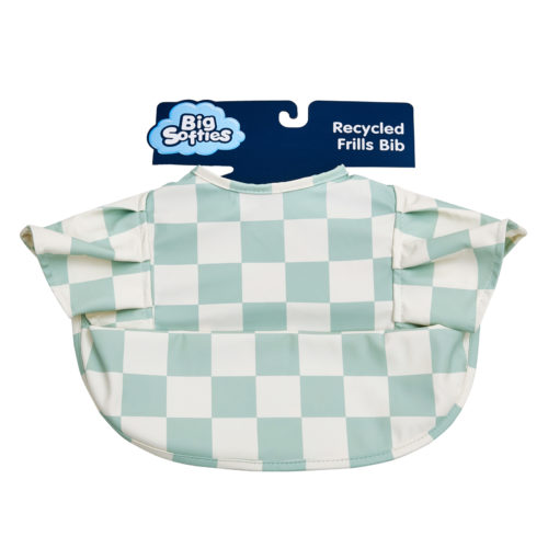 Big Softies Recycled Frill Bibs-Sage Check